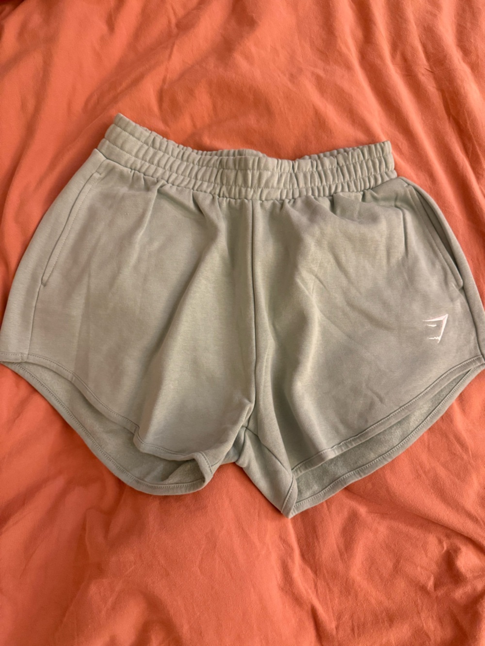 Gymshark Sage Green Dolphin Hem Sweat Shorts